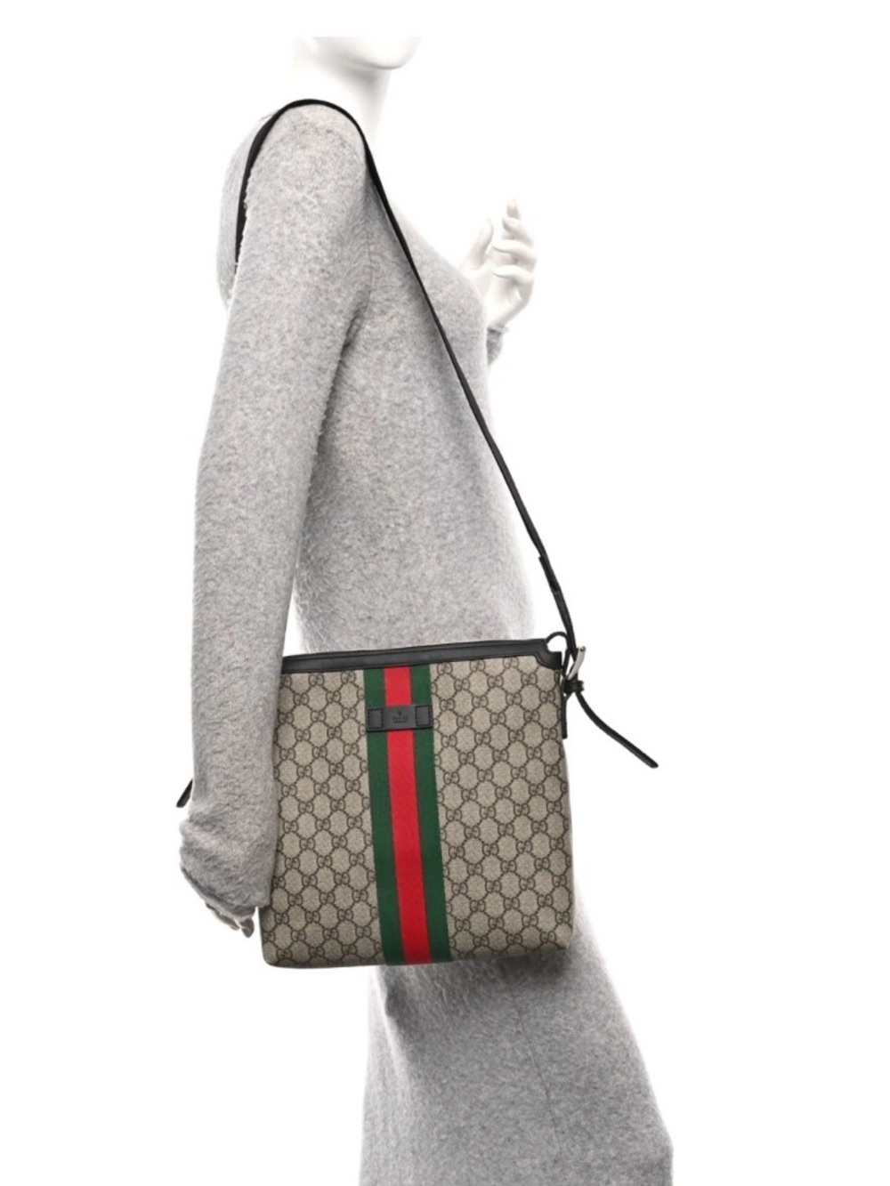 🔥🔥Gucci Supreme Web leather Crossbody Bag with Green and Red Stripe (GUC)🔥🔥 - Picture 9 of 16